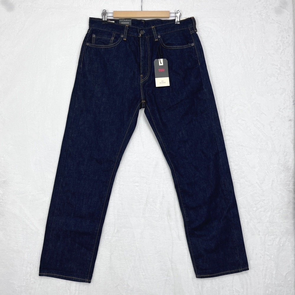 Levi's Premium Selvedge Denim 505 Regular Fit Jeans Mens 33x30 Dark Wash NWT